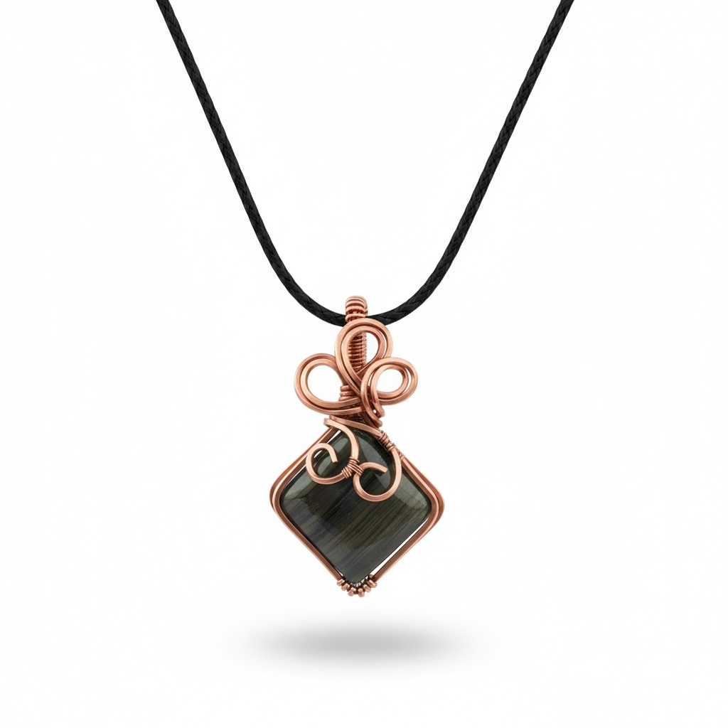 Hand Wrapped Copper Labradorite Pendant