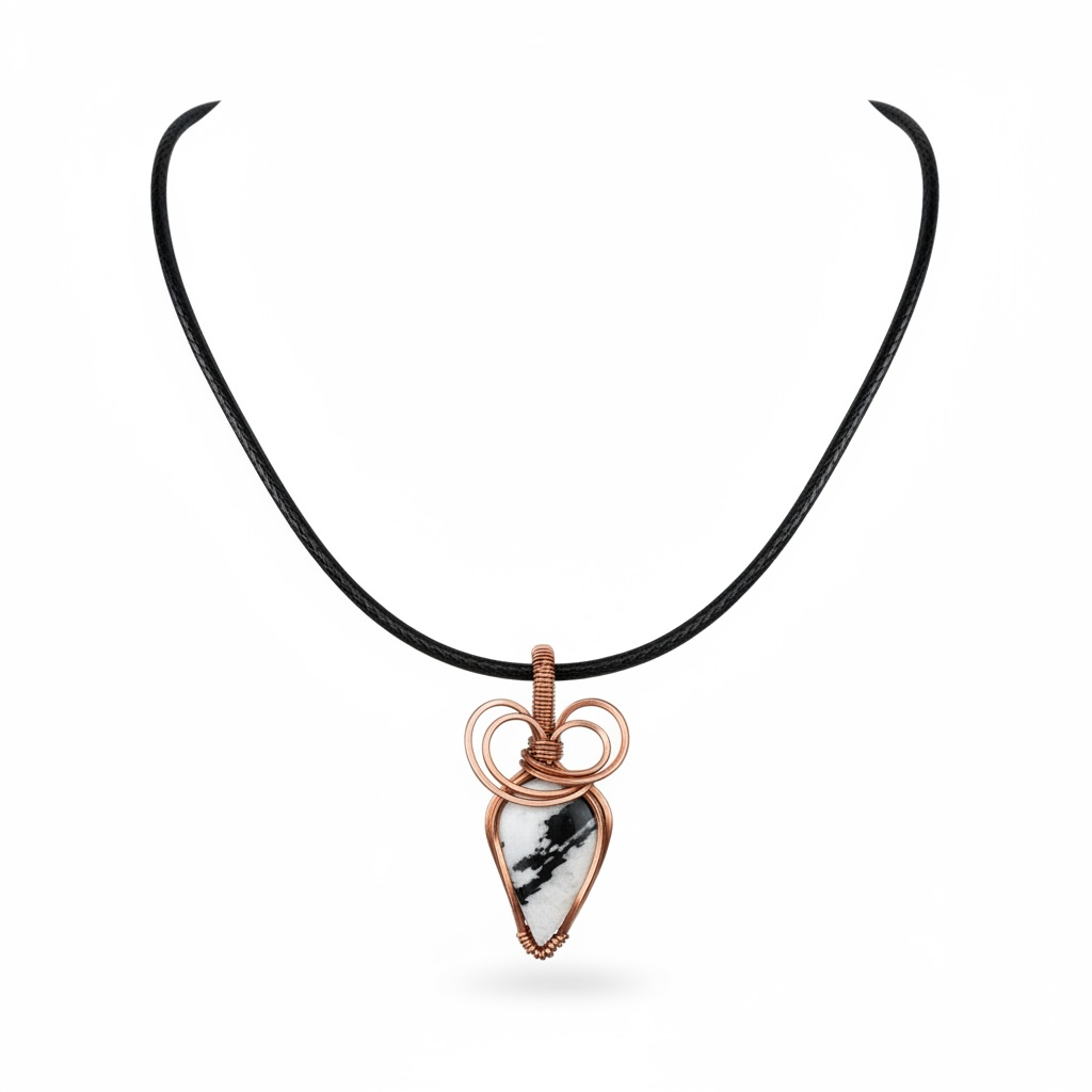 Hand Wrapped Copper Moonstone Pendant
