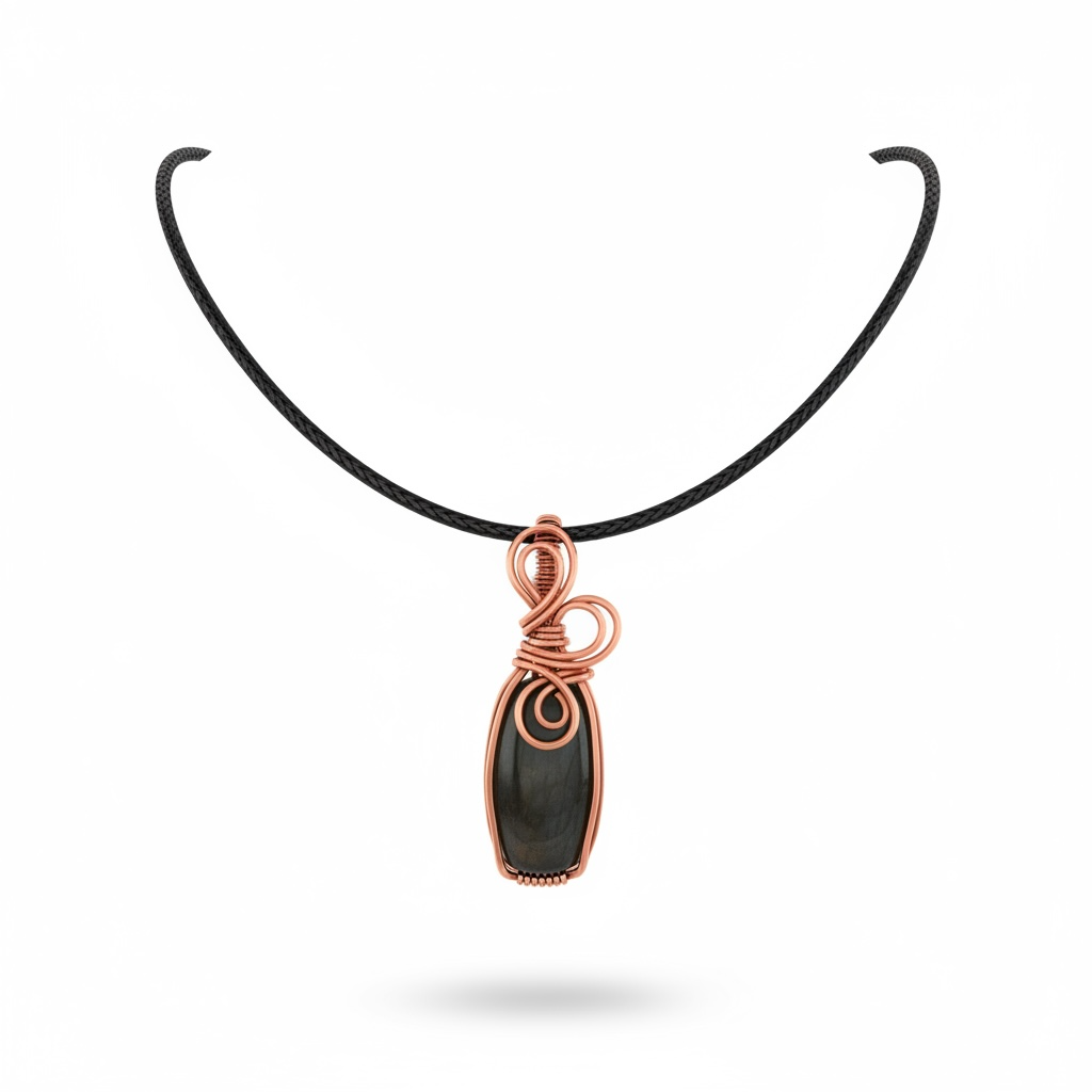 Hand Wrapped Copper Labradorite Pendant