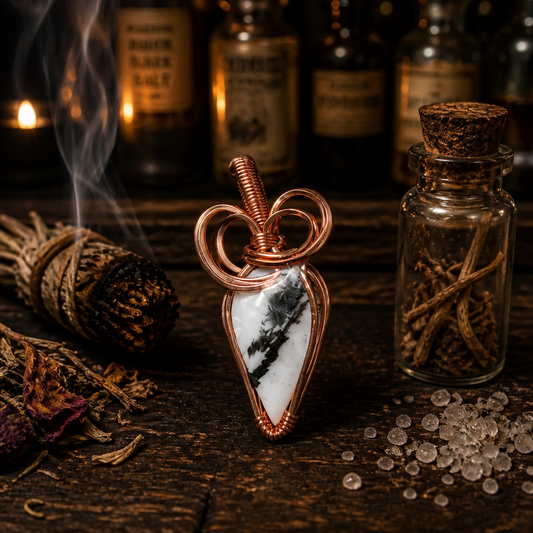 Hand Wrapped Copper Moonstone Pendant (#1)