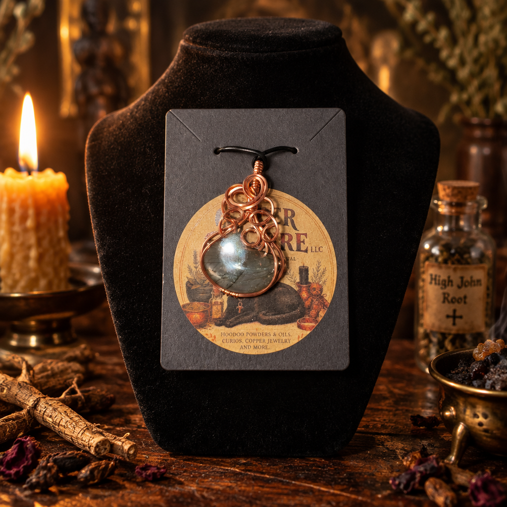 Hand Wrapped Copper Labradorite Pendant (#3)