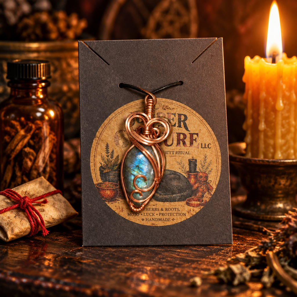 Hand Wrapped Copper Labradorite Pendant (#2)