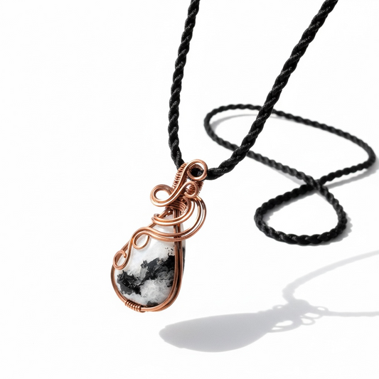 Hand Wrapped Copper Moonstone Pendant