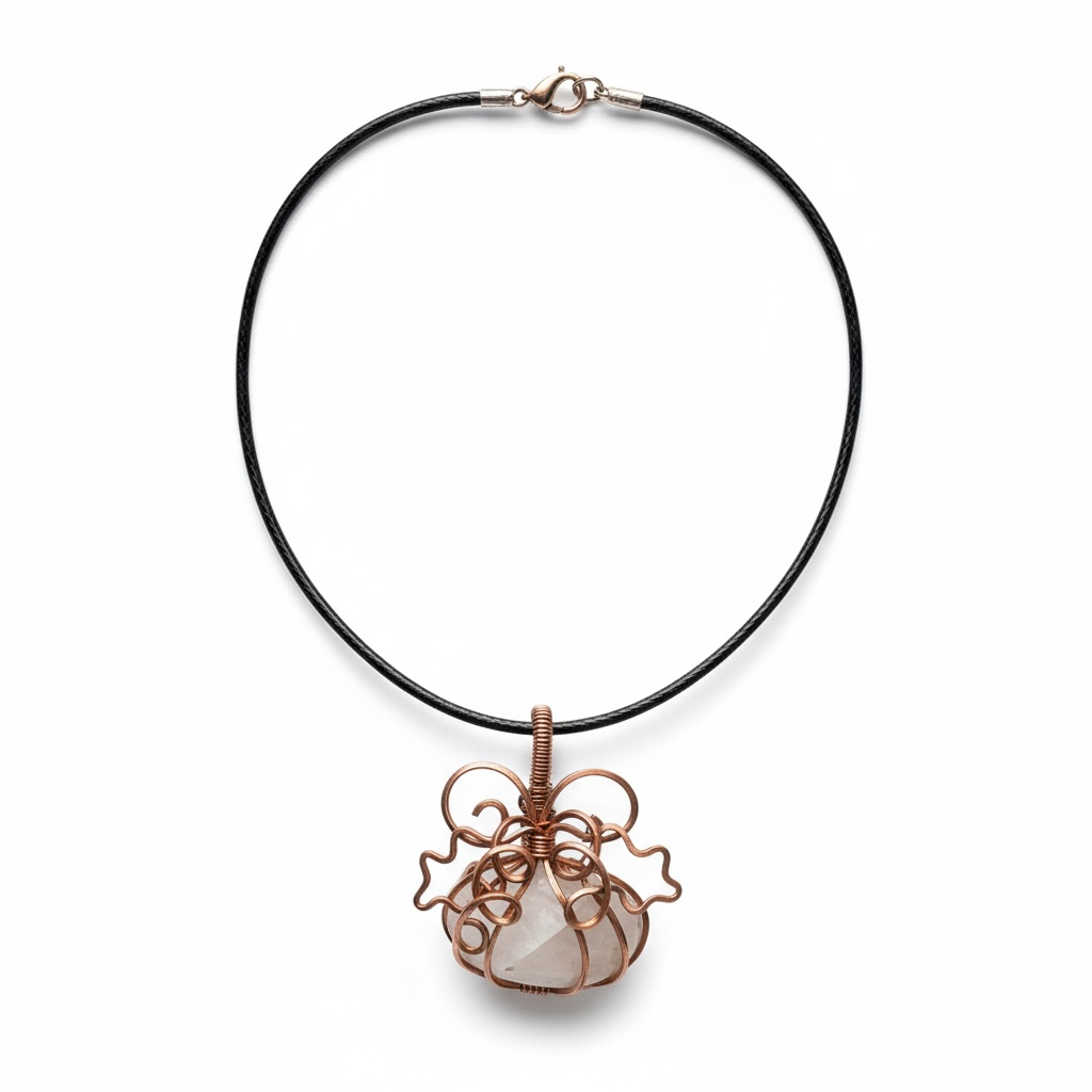 Hand Wrapped Copper Moonstone Pendant