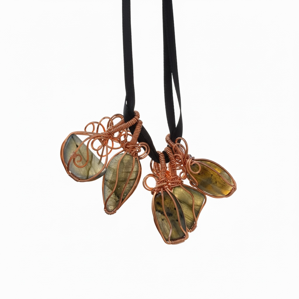 Hand Wrapped Copper Labradorite Pendant